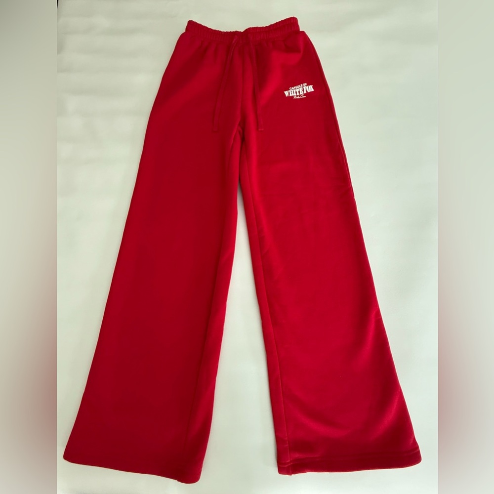 White Fox Capsule 9 Rodeo Crew Wide Leg Sweatpants Red Size SM - Picture 7 of 14